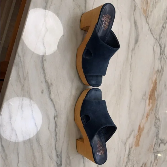 Charlotte Stone Nina Navy Suede Mules - Picture 6 of 10